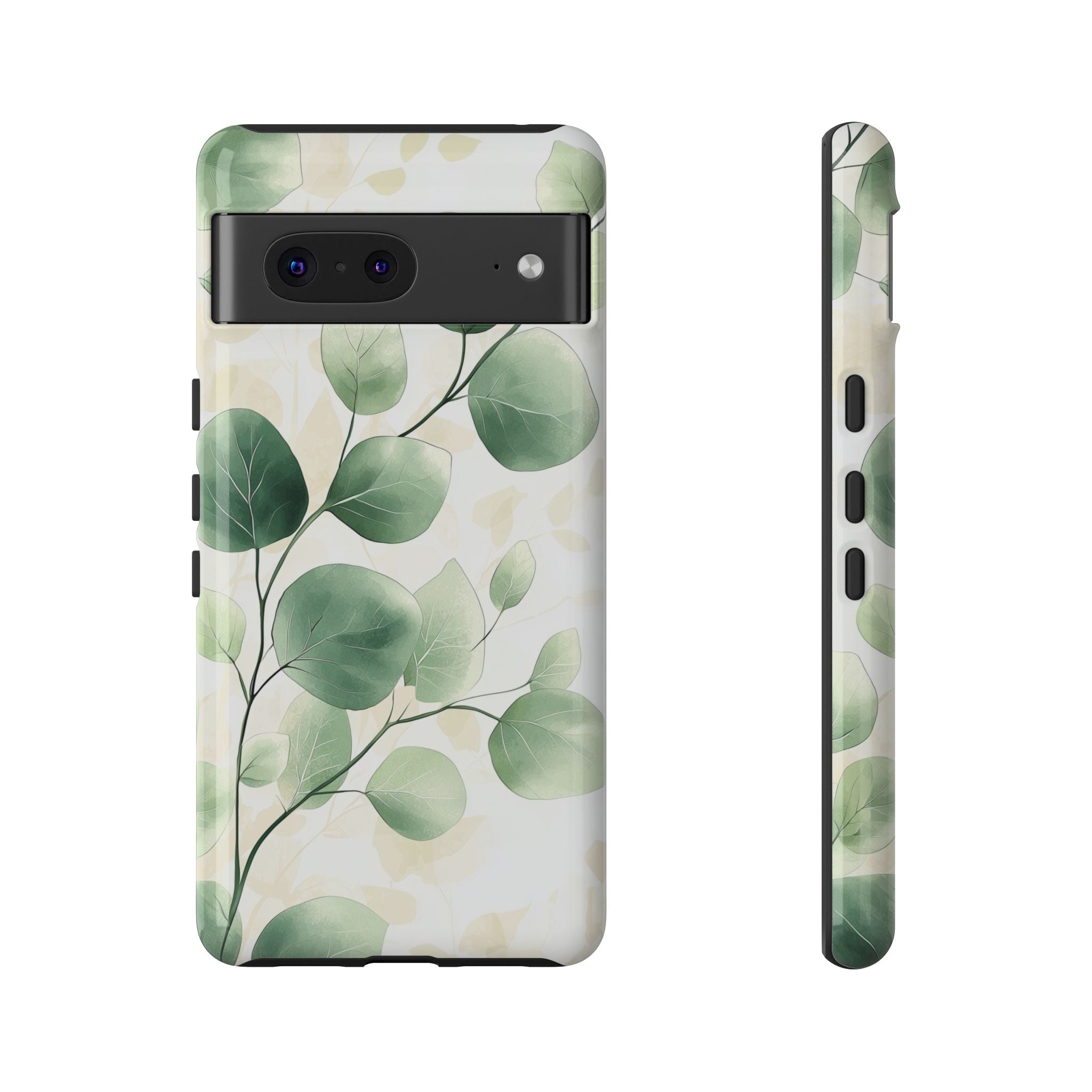 Botanical Eucalyptus Tough Google Pixel Phone Case | Green Watercolour Leaf