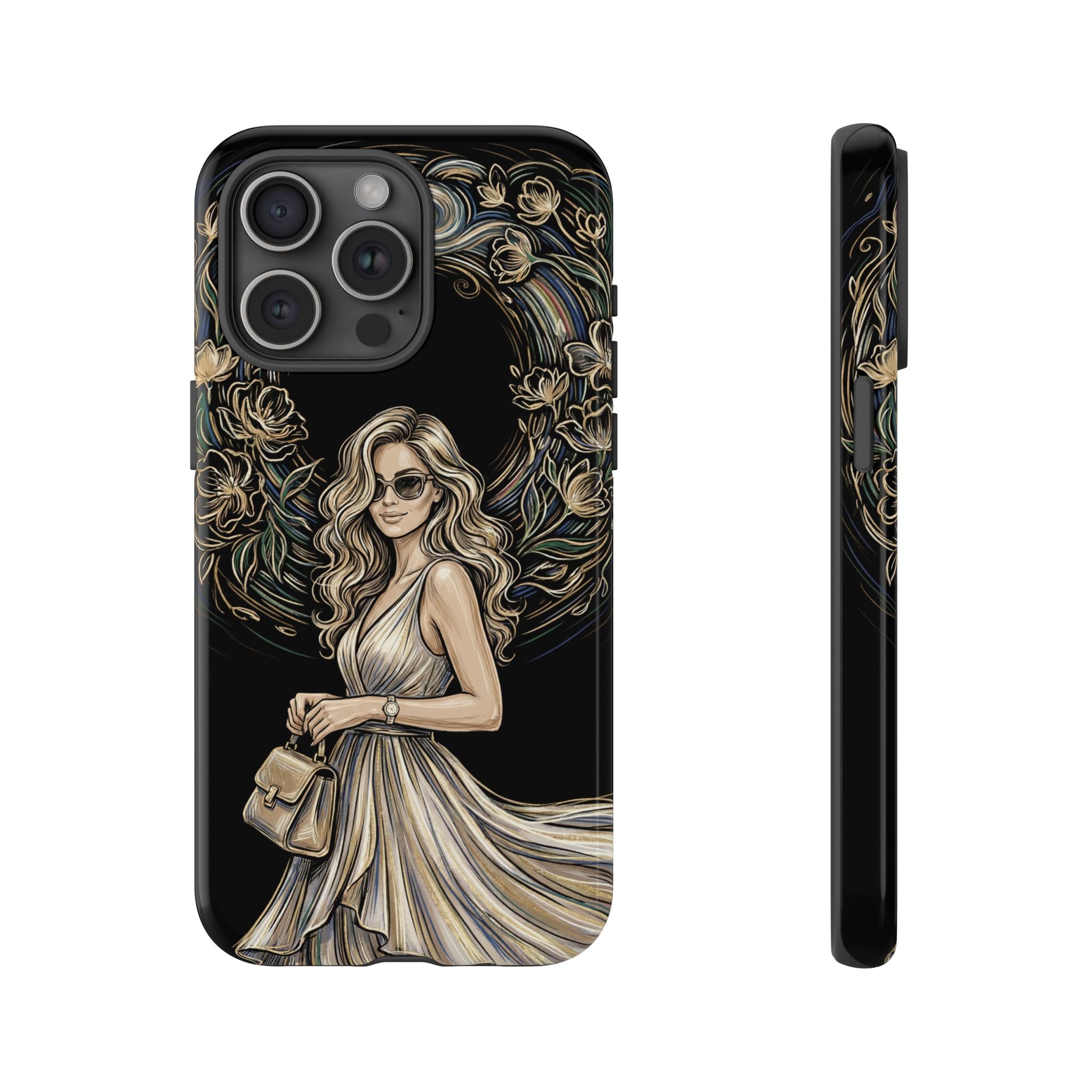 Stylish Woman Floral Wreath Tough iPhone Case