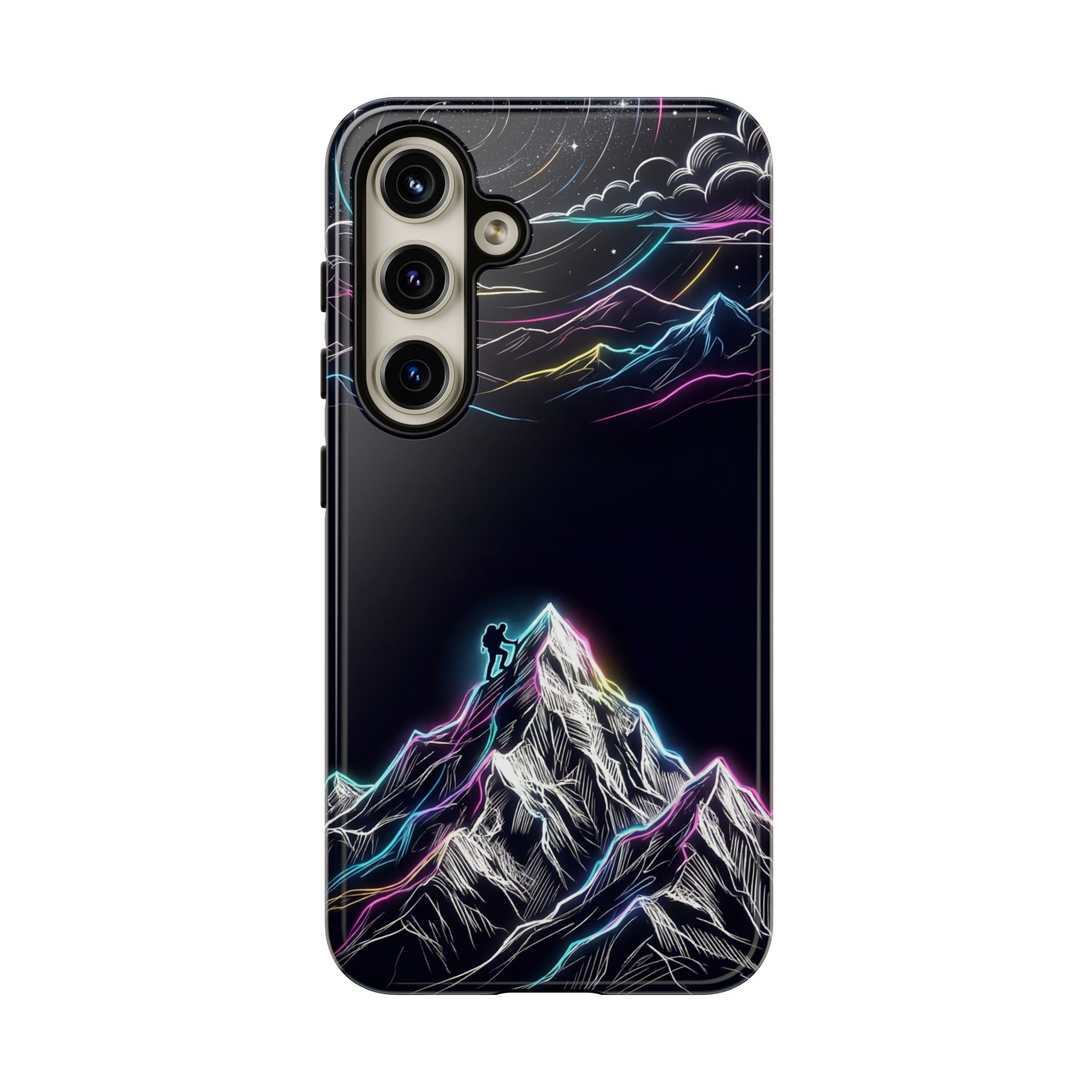 Mount Everest Neon Samsung Galaxy Phone Case | Dark Cosmic Climber Protective Cover