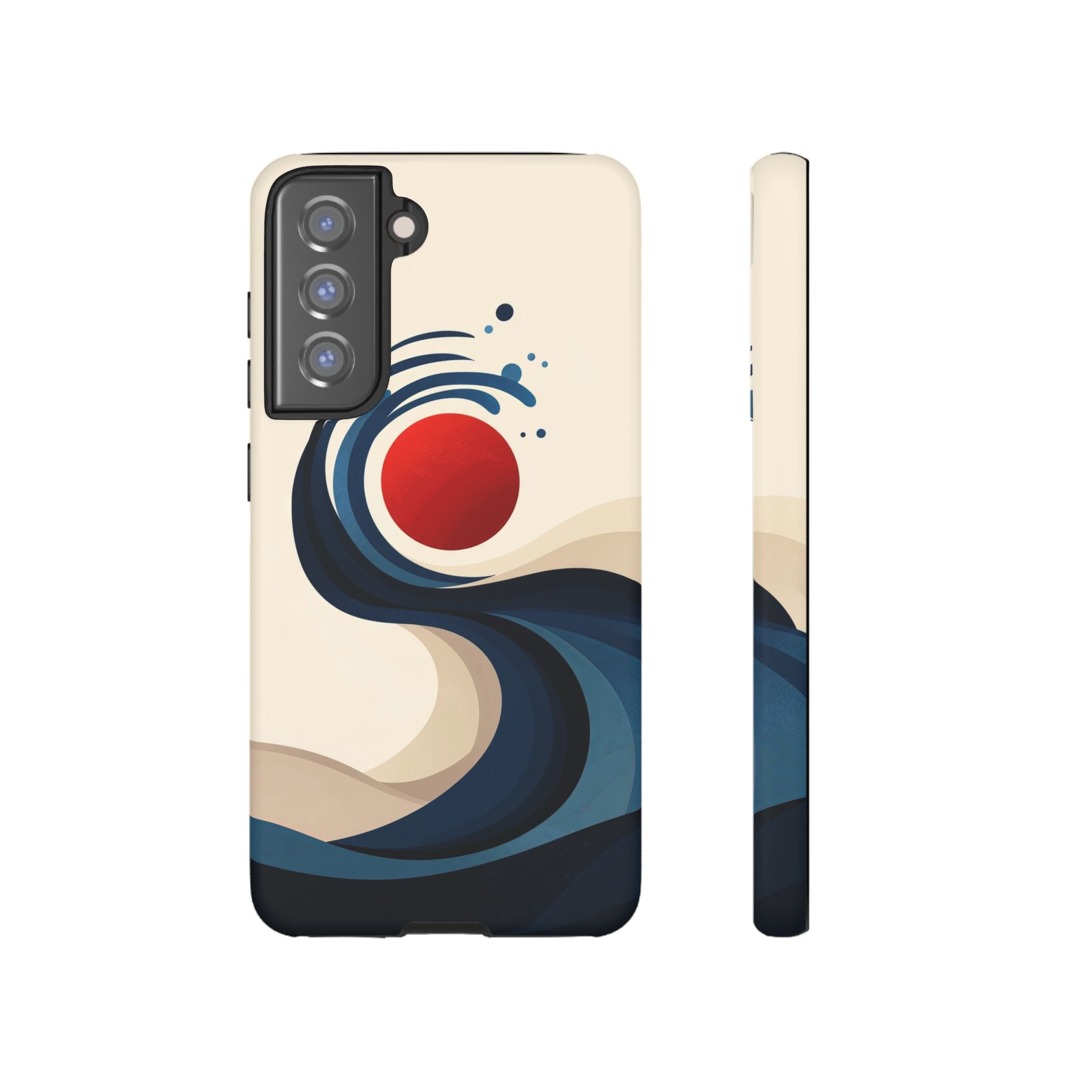 Abstract Wave Samsung Galaxy Case | Red Sun Ocean Art
