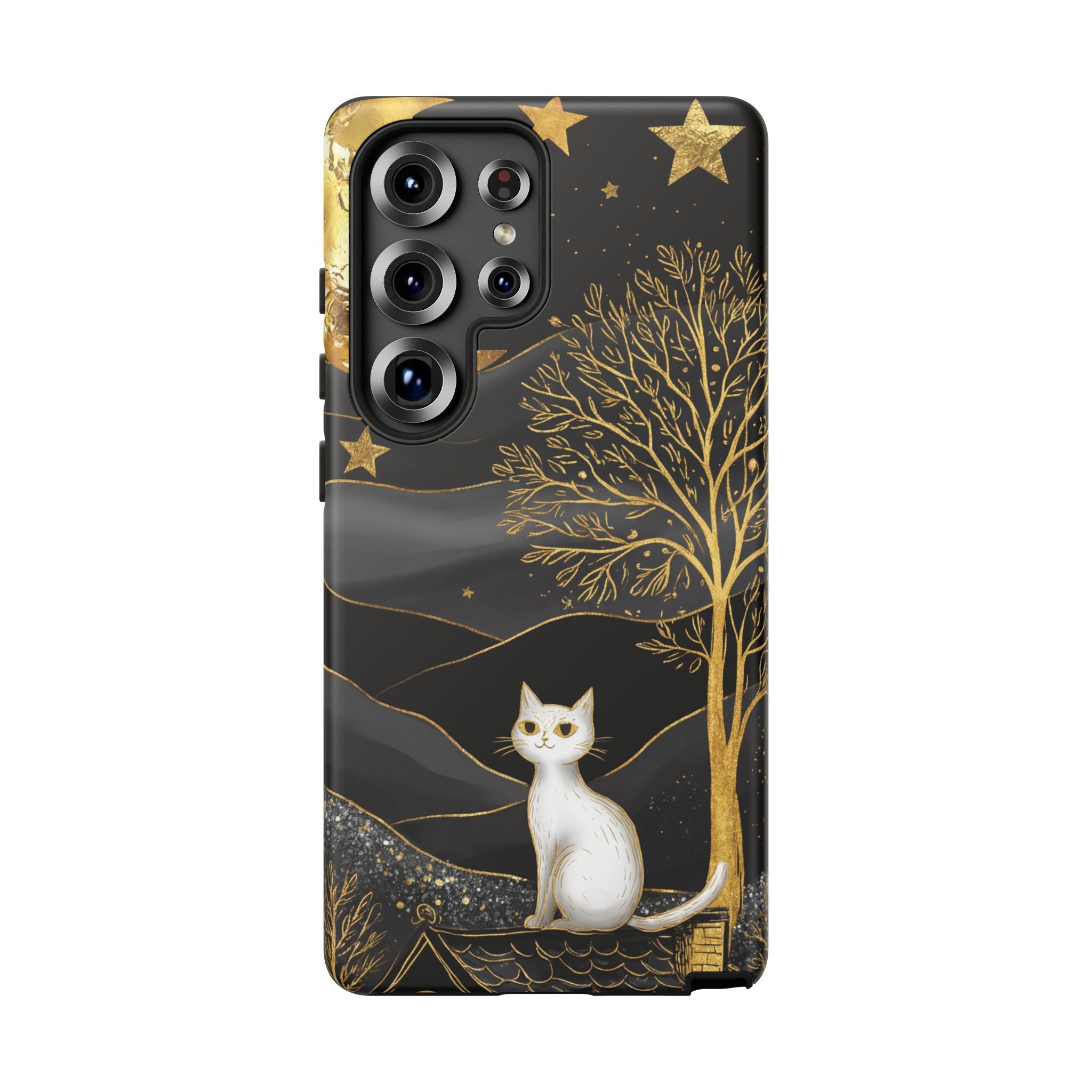 Gold Moon & Celestial Cat Samsung Galaxy Case