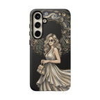 Custodia per telefono Samsung Galaxy robusta con ghirlanda floreale donna elegante