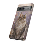 Maine Coon Cat Google Pixel Phone Case | Floral Cat Phone Case