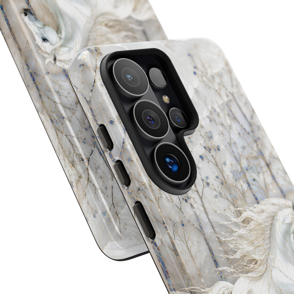 White Horse Samsung Galaxy Phone Case | Winter Forest iPhone Case