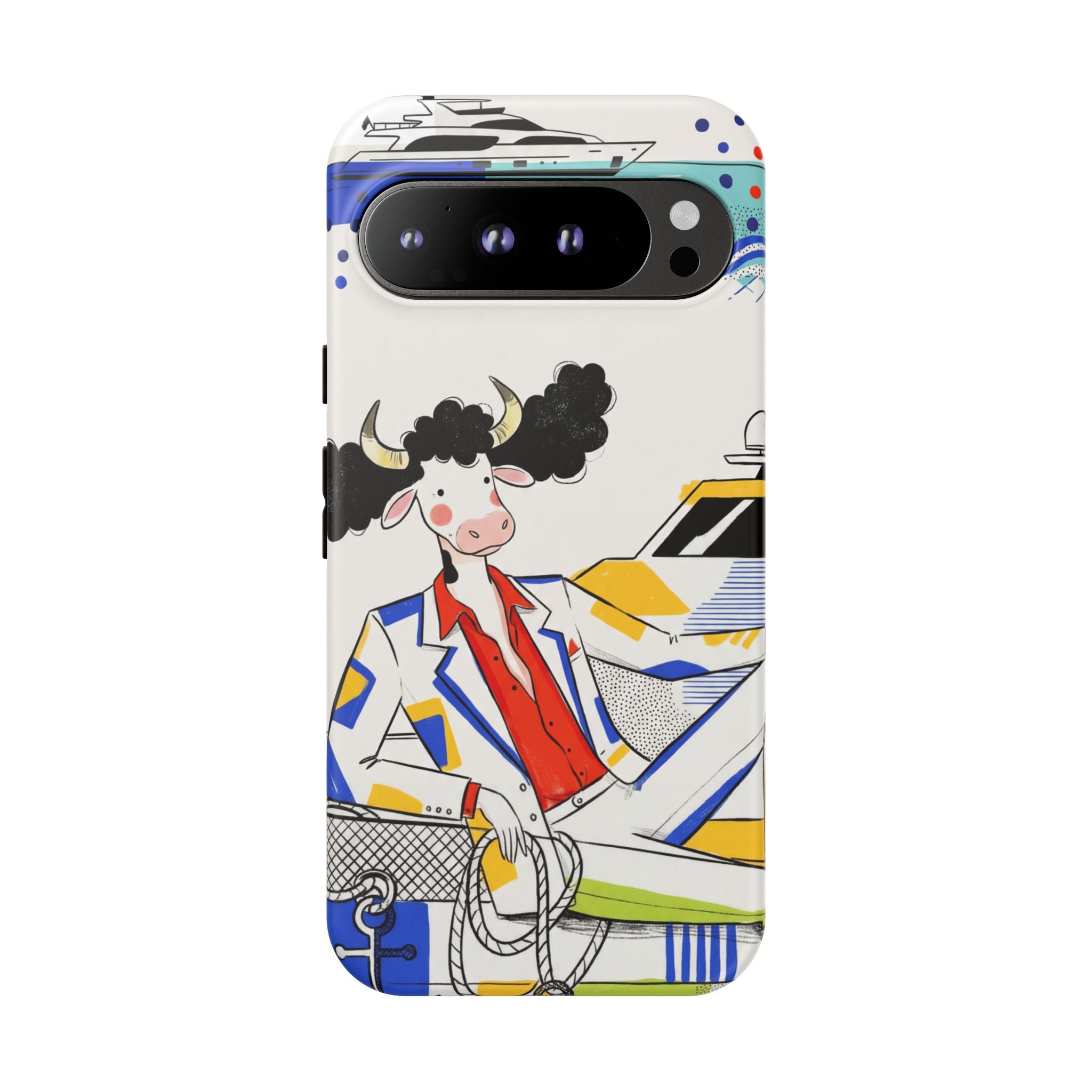Nautical Cow Graphic Protective Google Pixel Phone Case