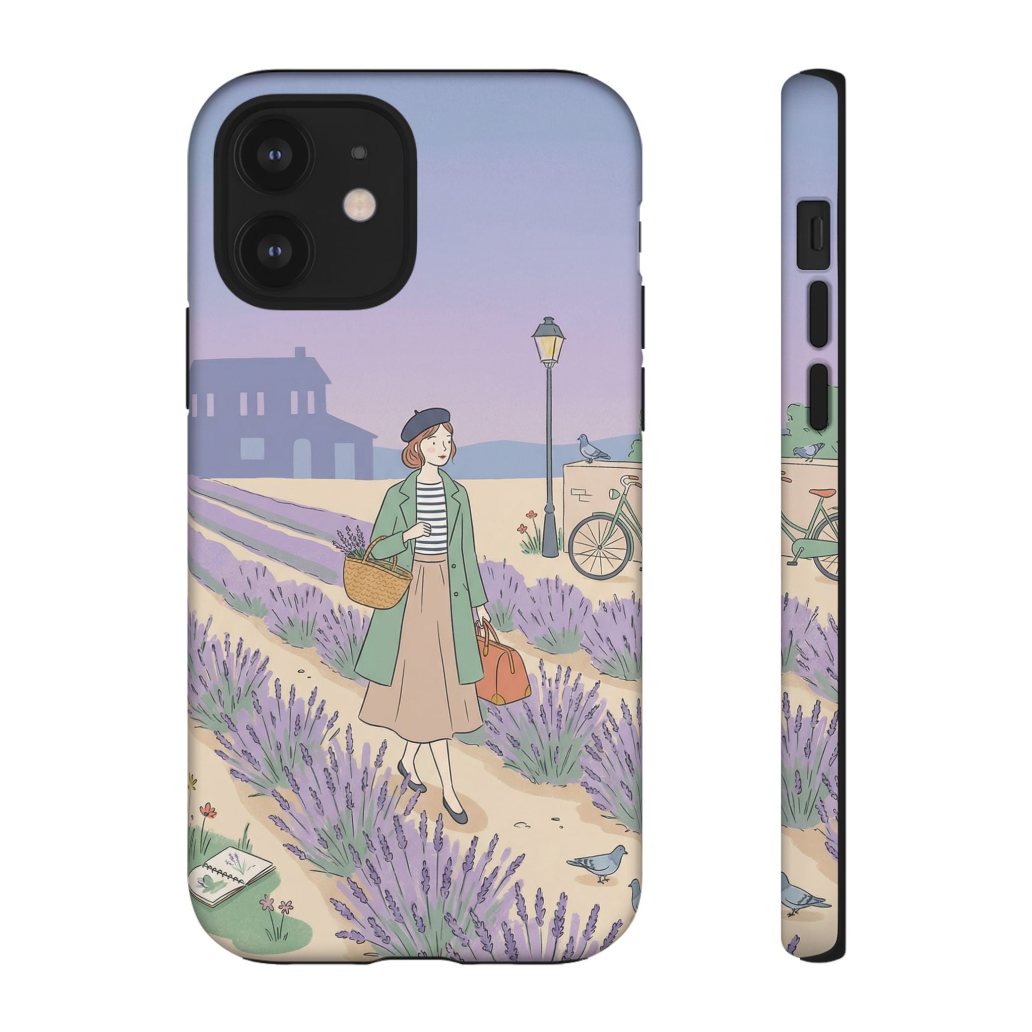 Lavender Field iPhone Case | Vintage Travel Illustration Protective Case