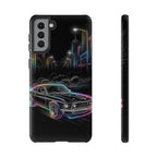 Neon Muscle Car Samsung Galaxy Phone Case | Retro City Nightscape