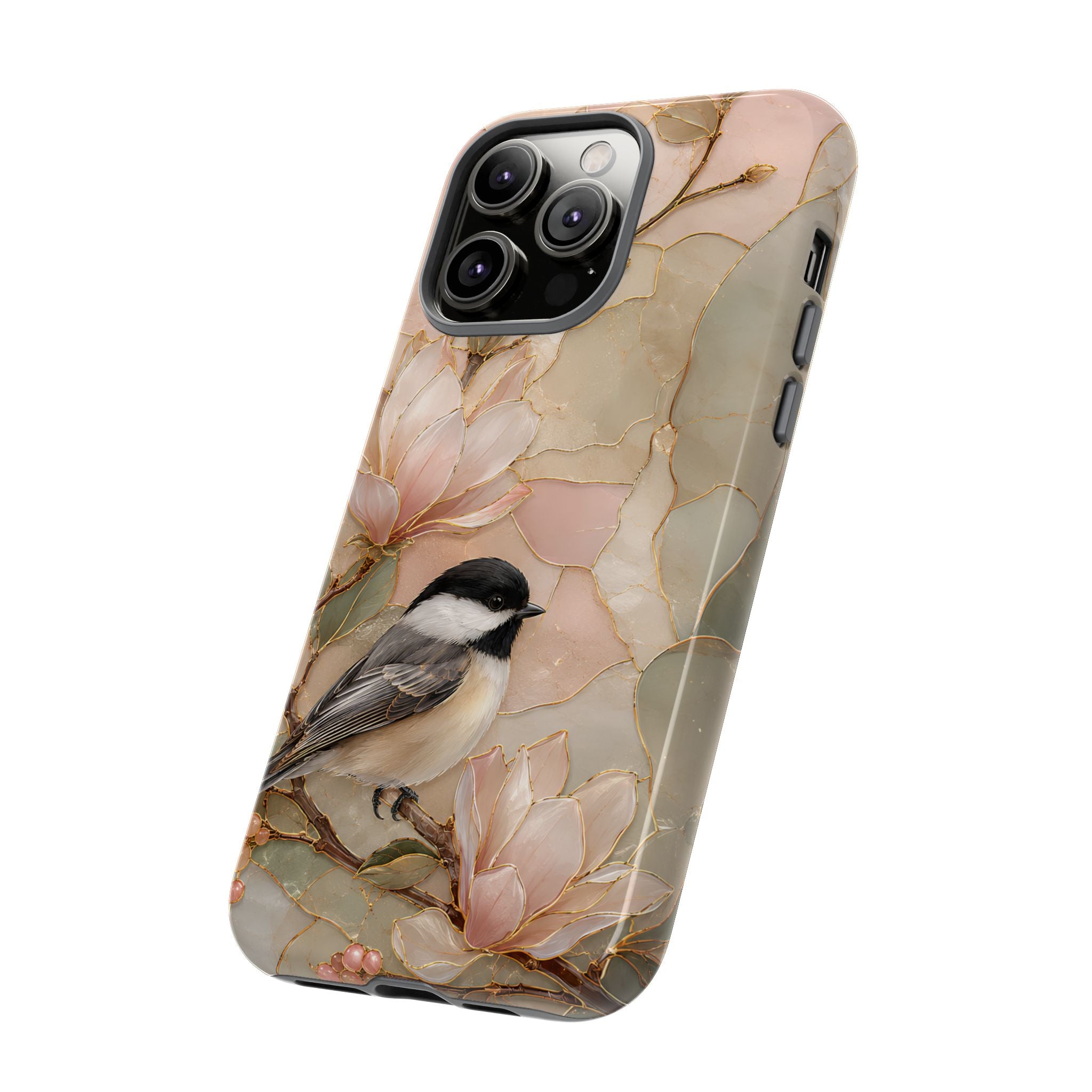 Chickadee iPhone Case | Magnolia Flower iPhone Case