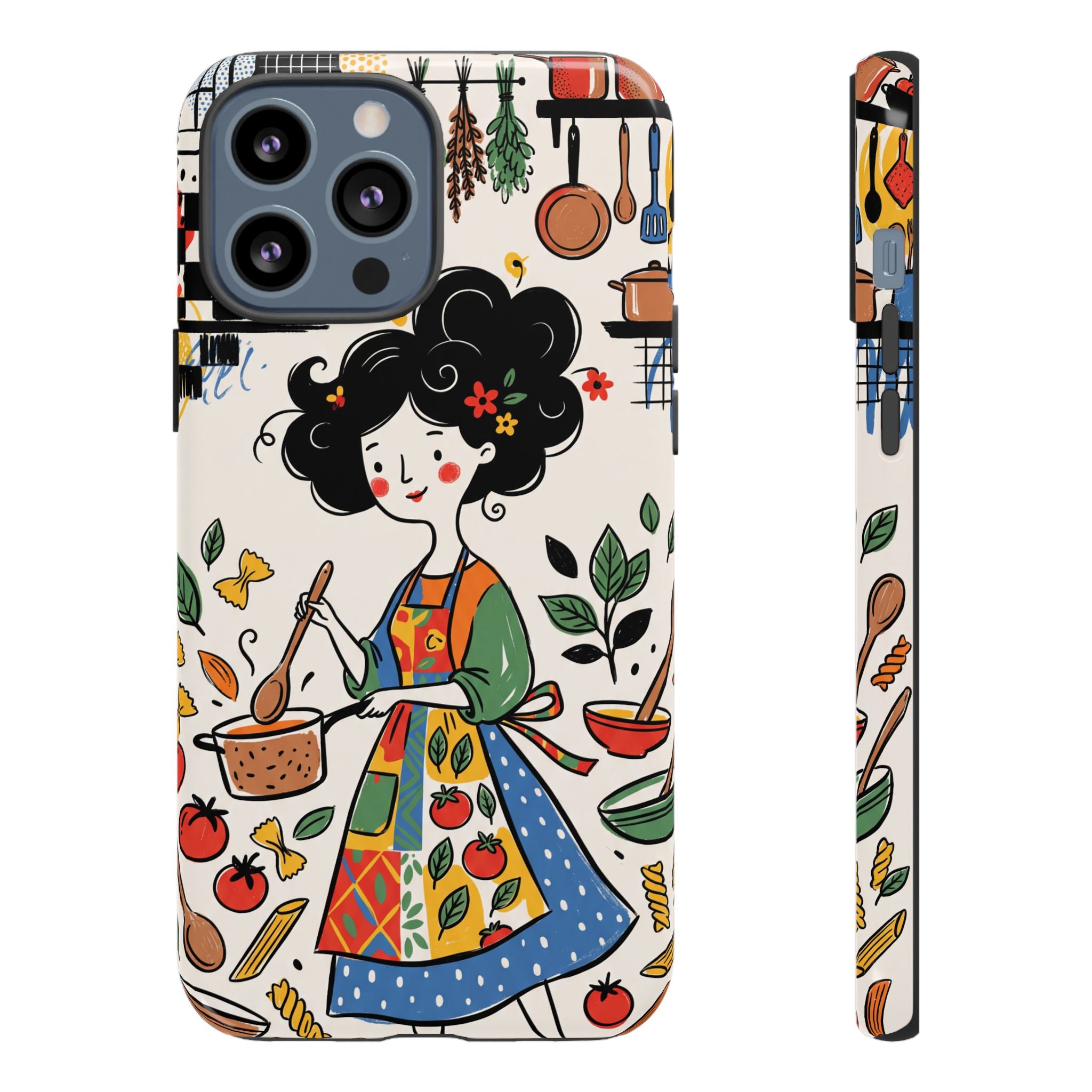 Whimsical Chef Kitchen Illustration iPhone Case
