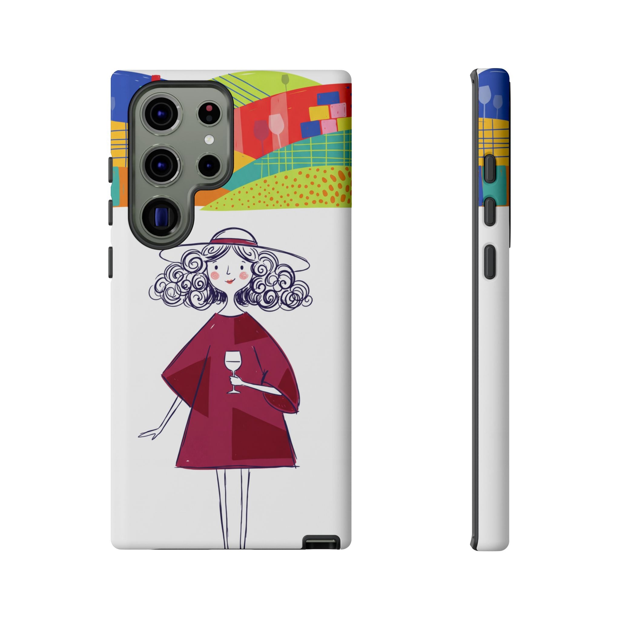 Colourful Artistic Wine Lady Samsung Galaxy Phone Case