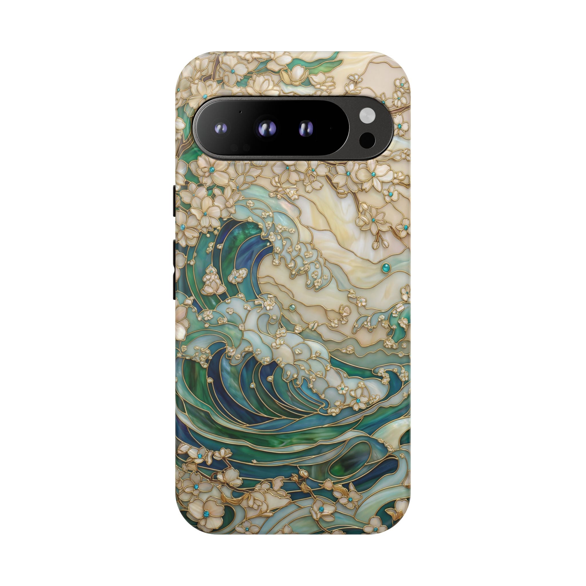 Elegant Ocean Wave Floral Art Google Pixel Case