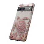 Pink Sea Turtle Shell Beachy Protective Google Pixel Phone Case Cover