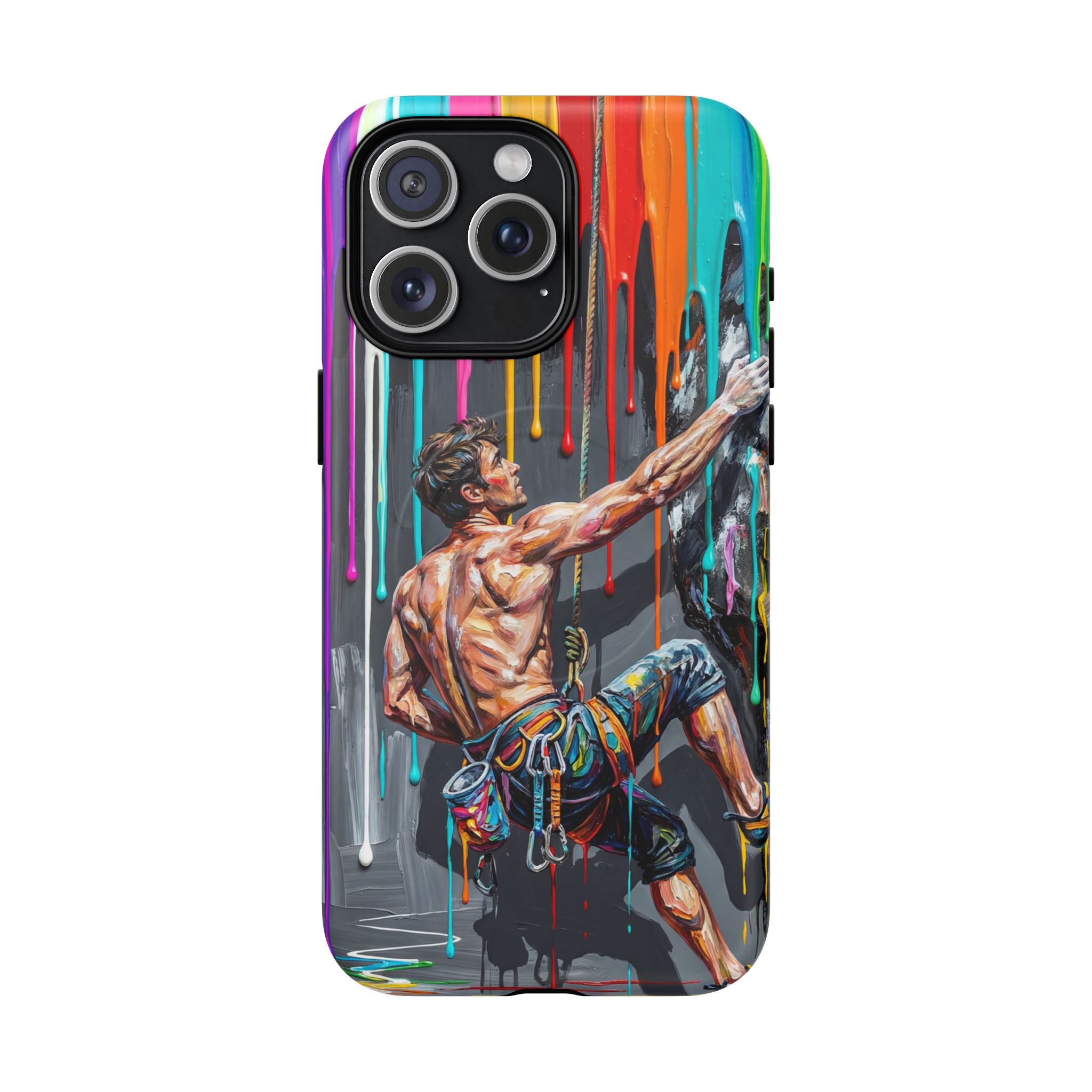 Colourful Rock Climber Art Protective MagSafe iPhone Case