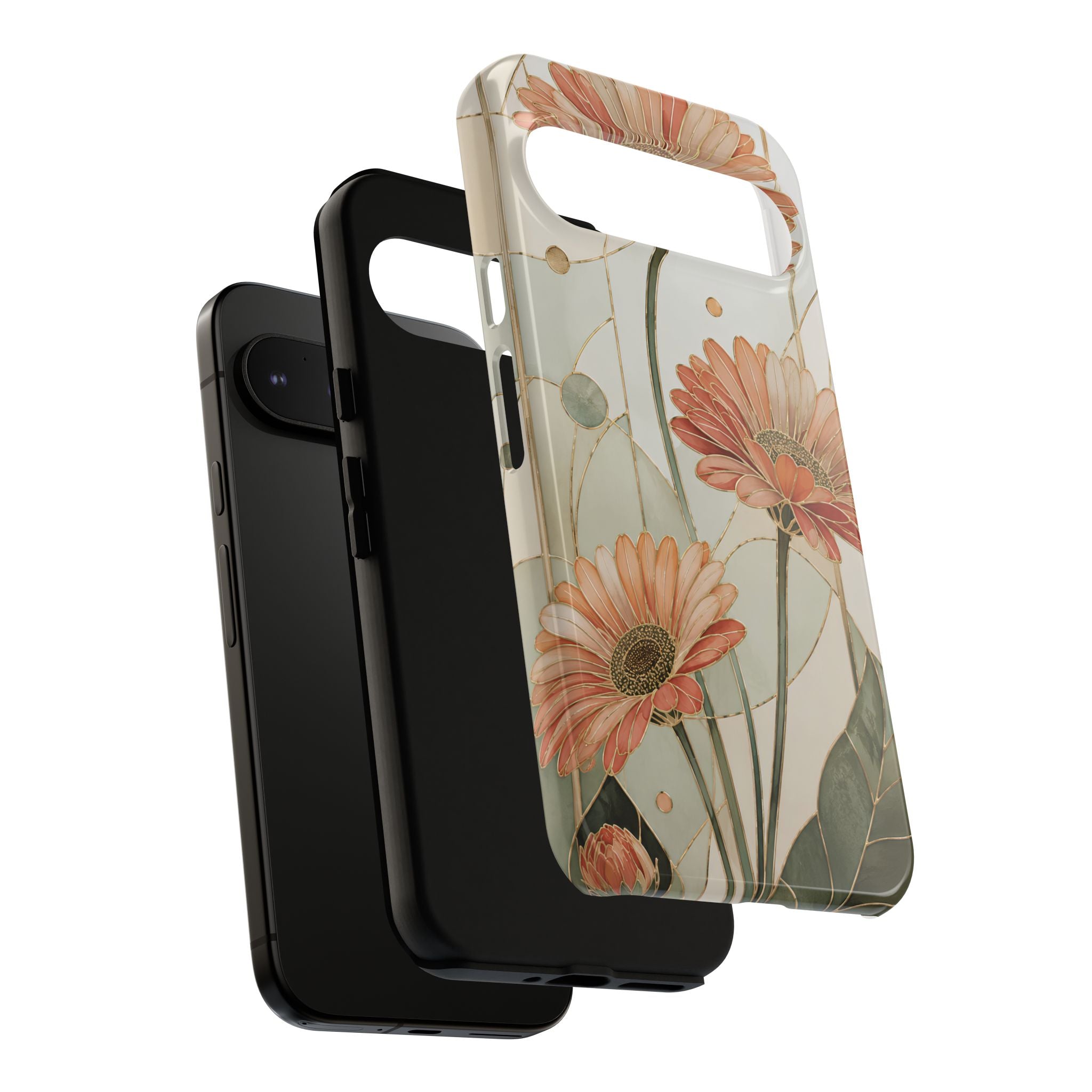 Gerbera Daisy Google Pixel Phone Case | Stained Glass Floral Phone Case