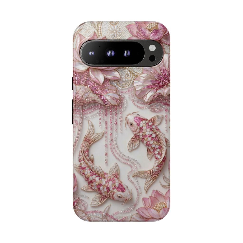 Koi Lotus Tough Case — Pink Floral Fish Google Pixel Phone Cover