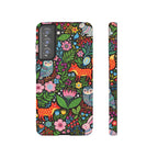 Floral Woodland Samsung Galaxy Phone Case | Colourful Fox & Owl Protective Cover