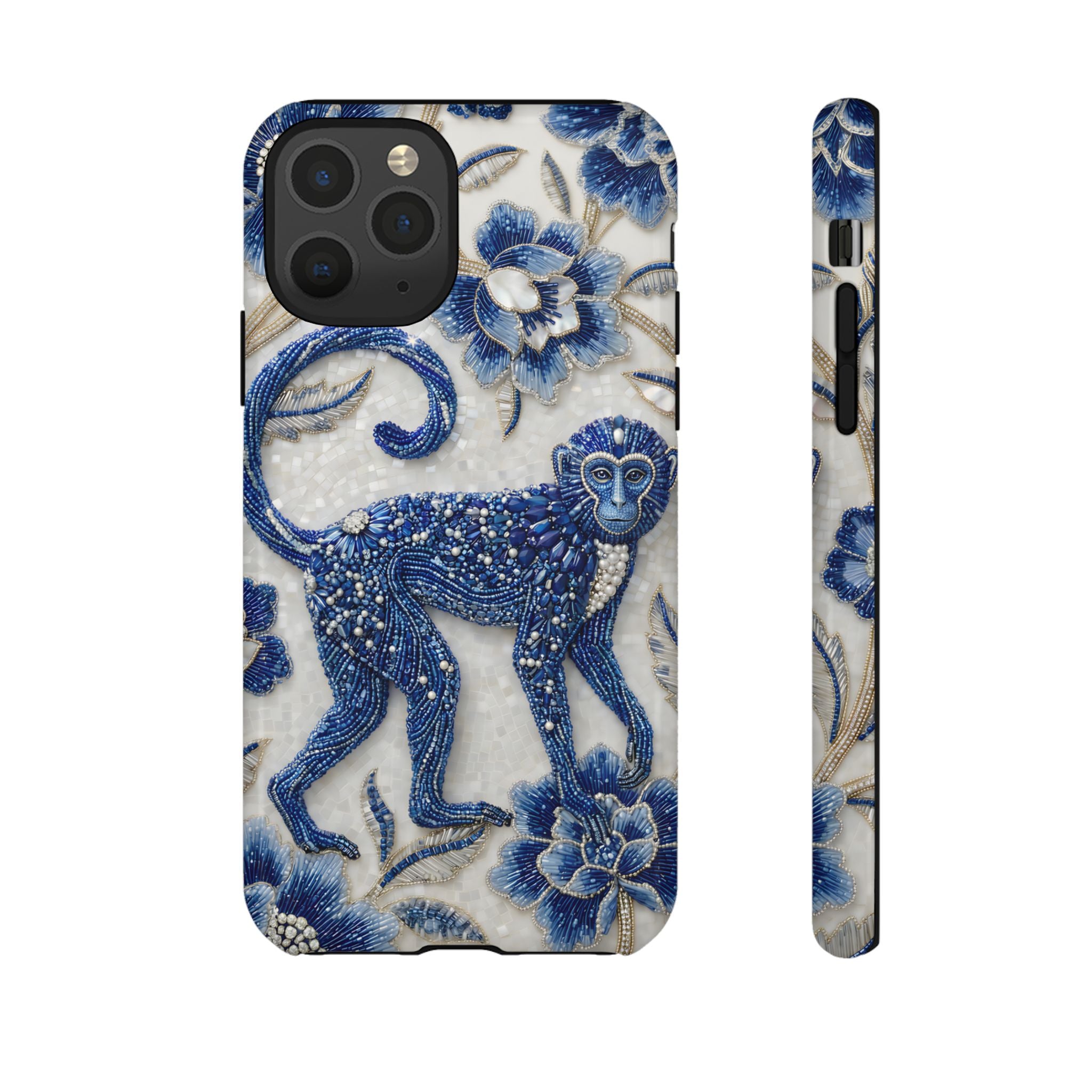Asian Zodiac Monkey iPhone Case | Blue & White Porcelain Art Protective Case | Year of the Monkey Gift