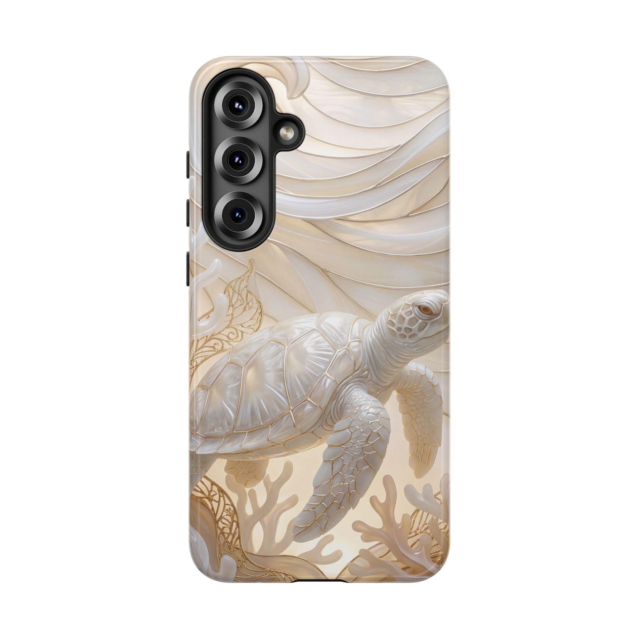 Sea Turtle Tough Samsung Galaxy Case — Elegant Nautical Coral Design