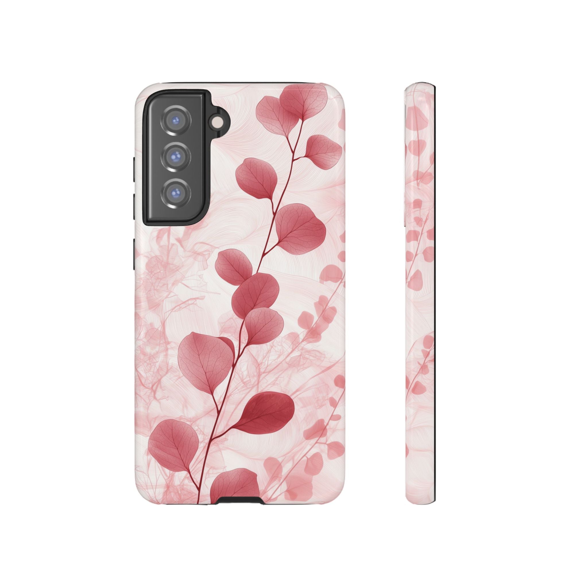 Pink Botanical Floral Eucalyptus Samsung Galaxy Phone Case