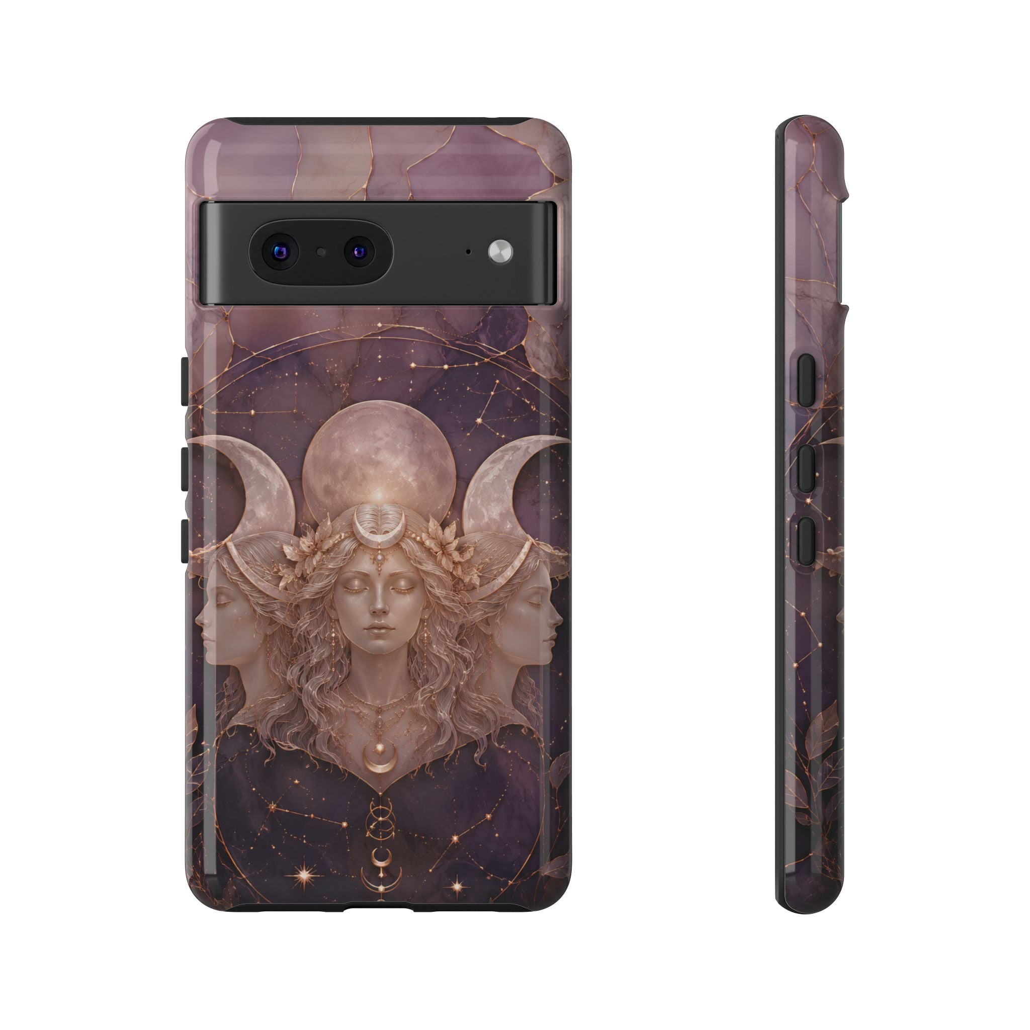 Triple Moon Goddess Google Pixel Phone Case | Witchy Celestial Phone Case