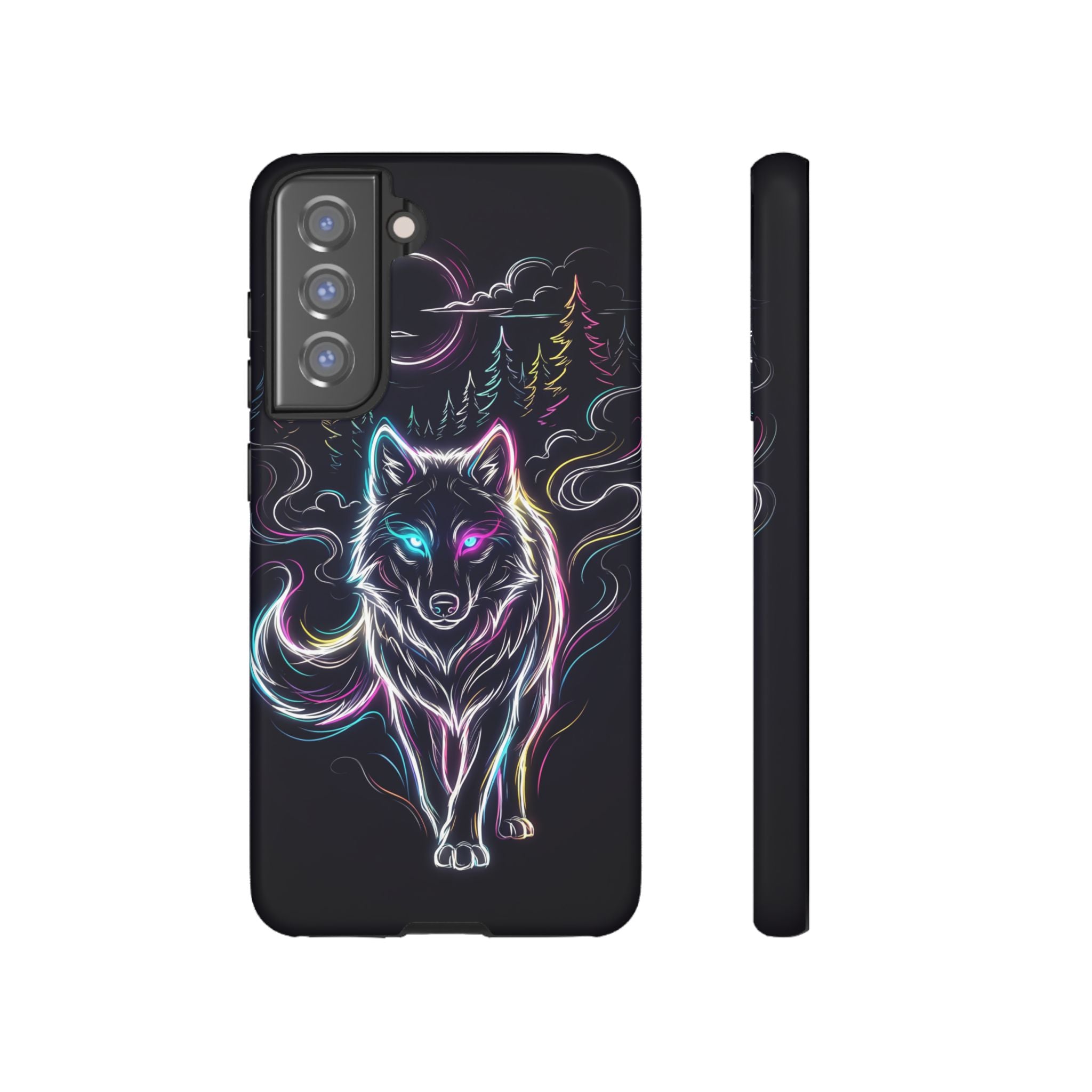 Neon Wolf Samsung Galaxy Phone Case | Mystic Glow Protective Tough Case
