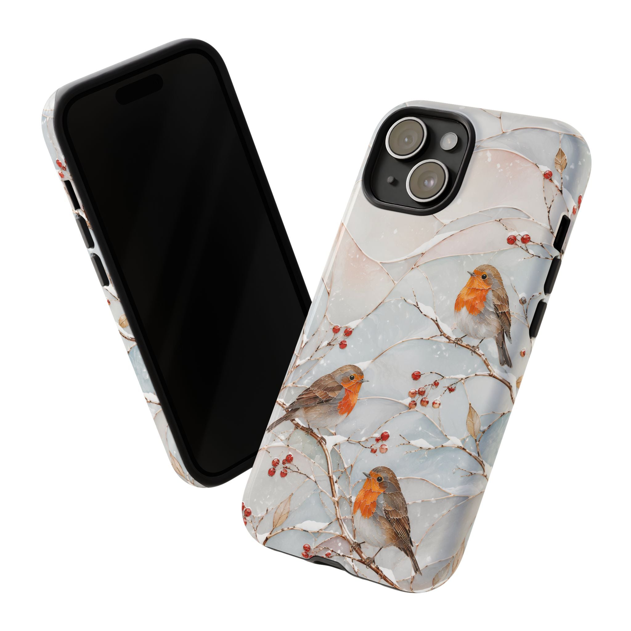 Robin Bird iPhone Case | Winter Berries iPhone Case