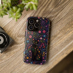 Celestial Black Cat iPhone Case | Whimsigoth Floral
