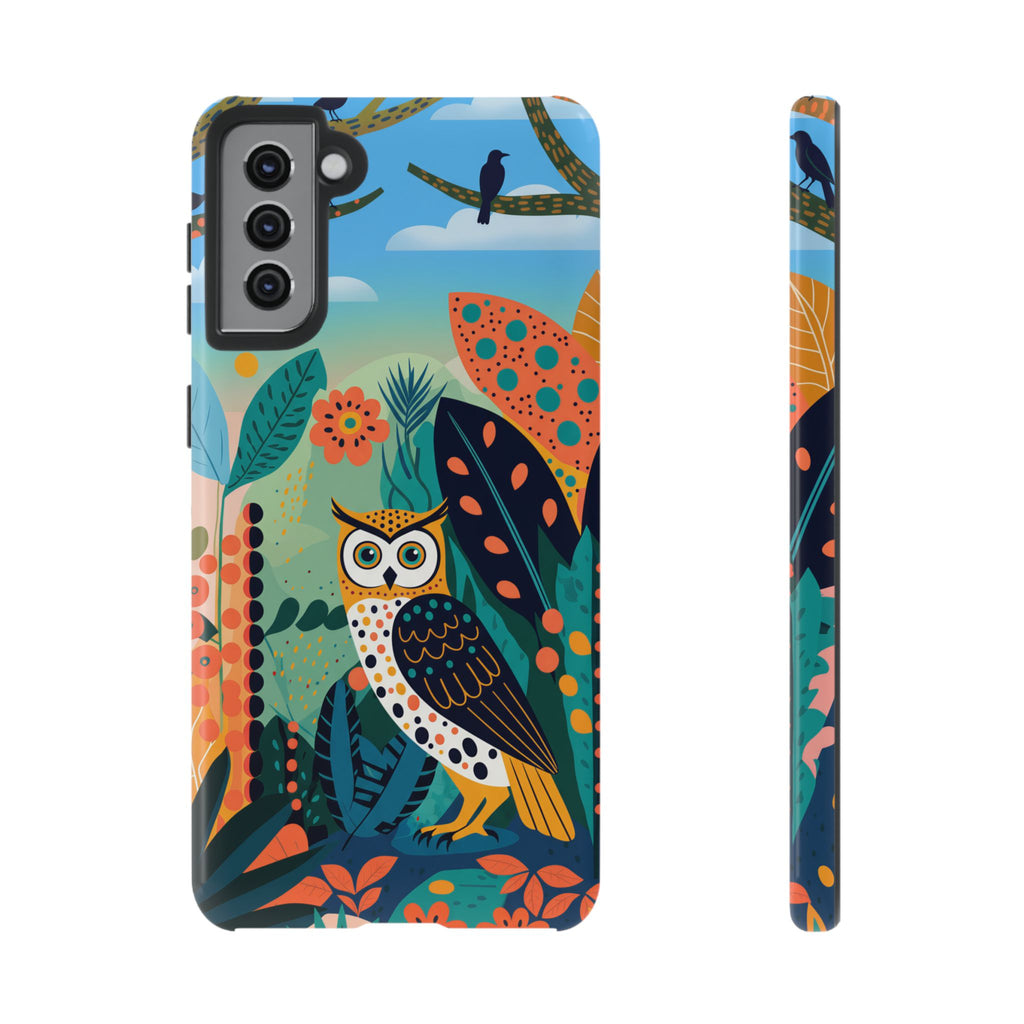 Botanical Forest Colourful Owl Samsung Galaxy Phone Case