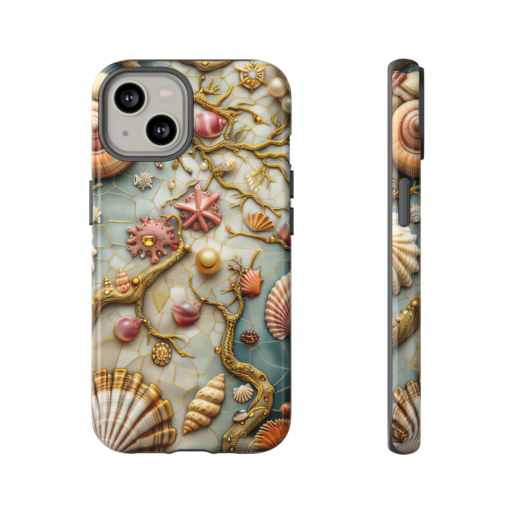 Decorative Seashell & Pearl Beach Design iPhone Case