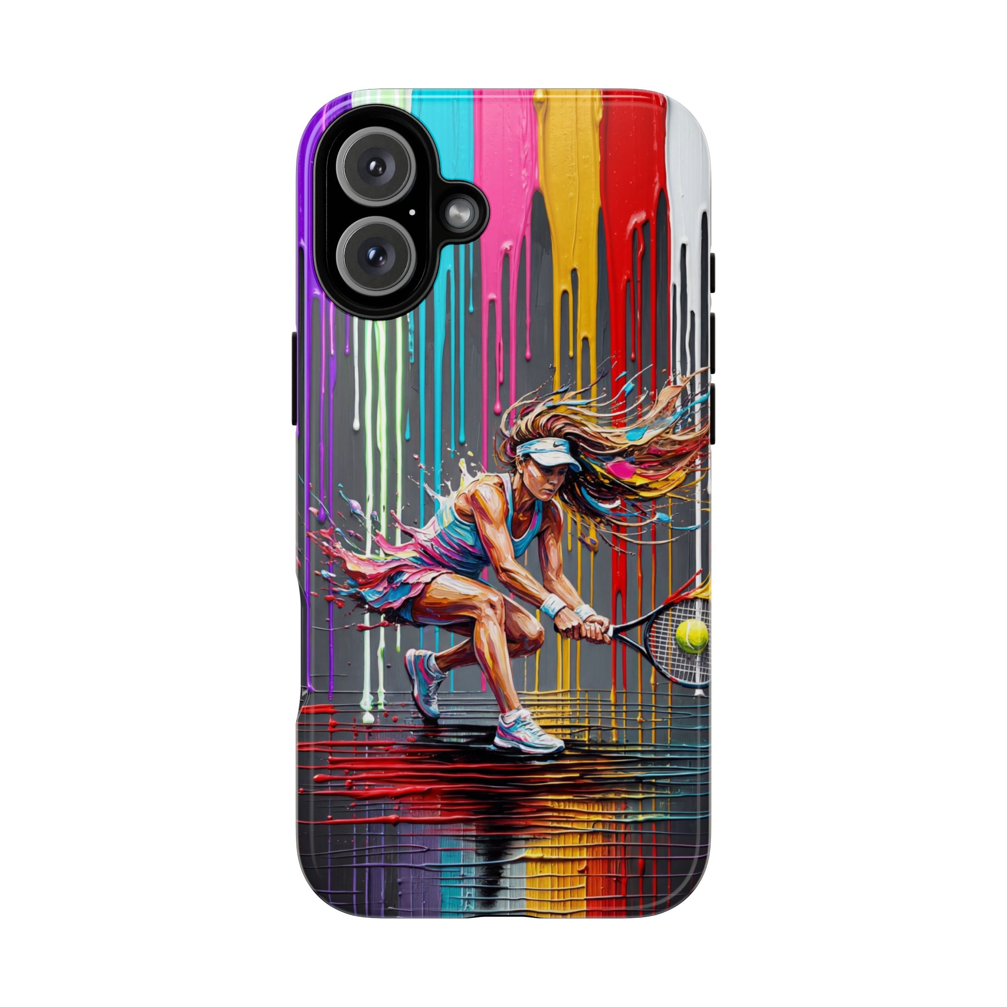 Colour Splash Tennis iPhone Case | Vibrant Female Player Art