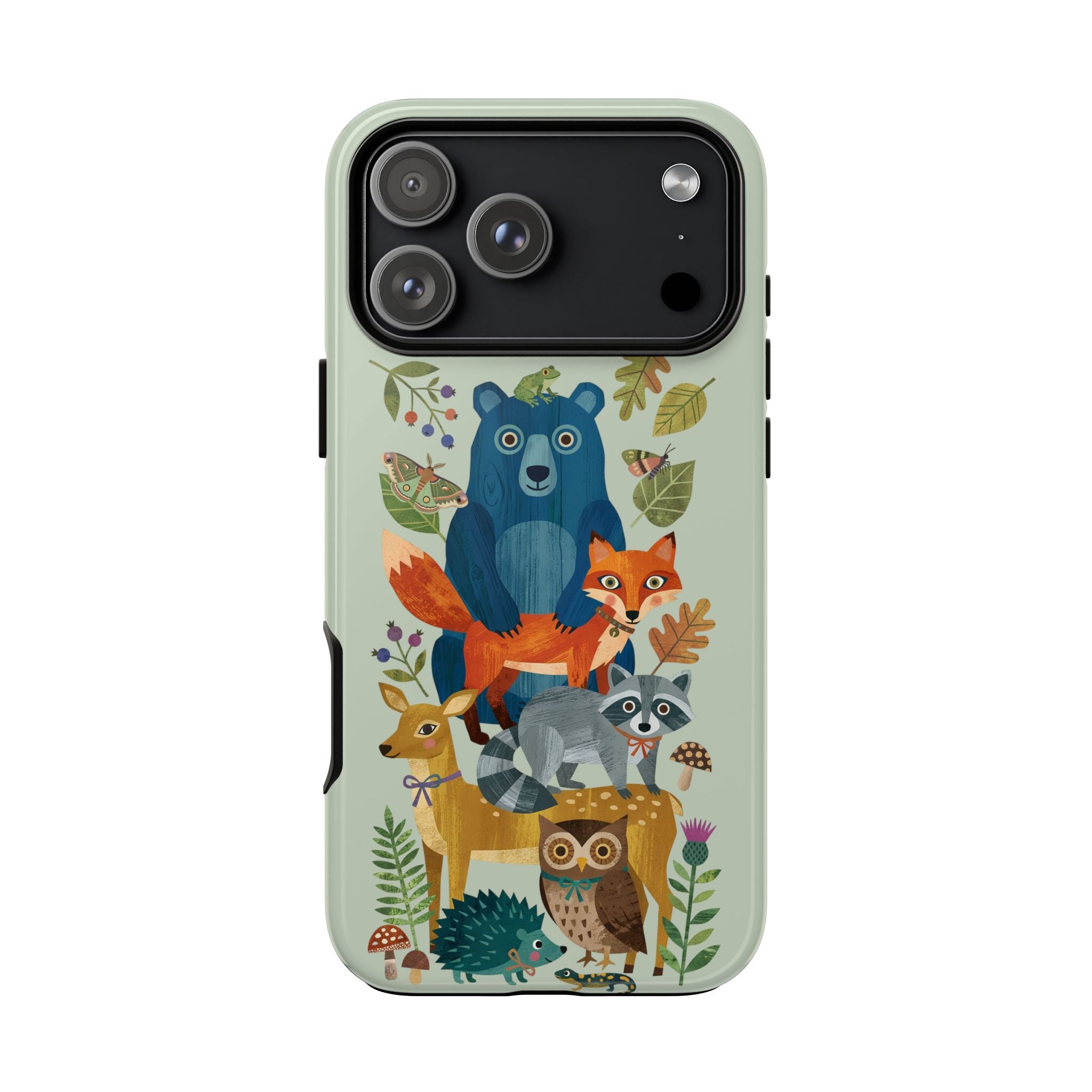 Woodland Stack iPhone Case | Cute Bear, Fox & Owl Protective Cover