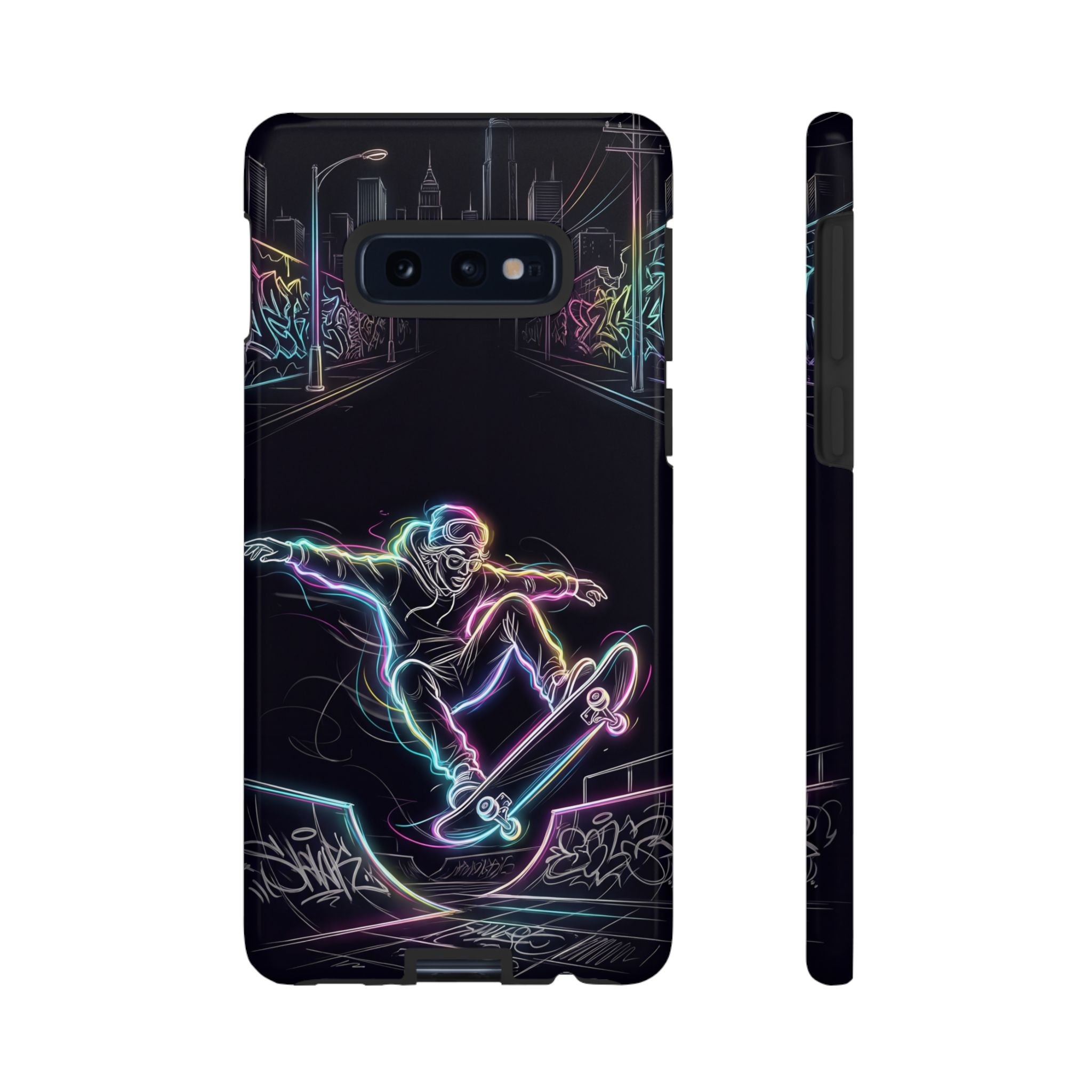 Neon Skateboard Samsung Galaxy Phone Case | Glow Skatepark Protective Cover