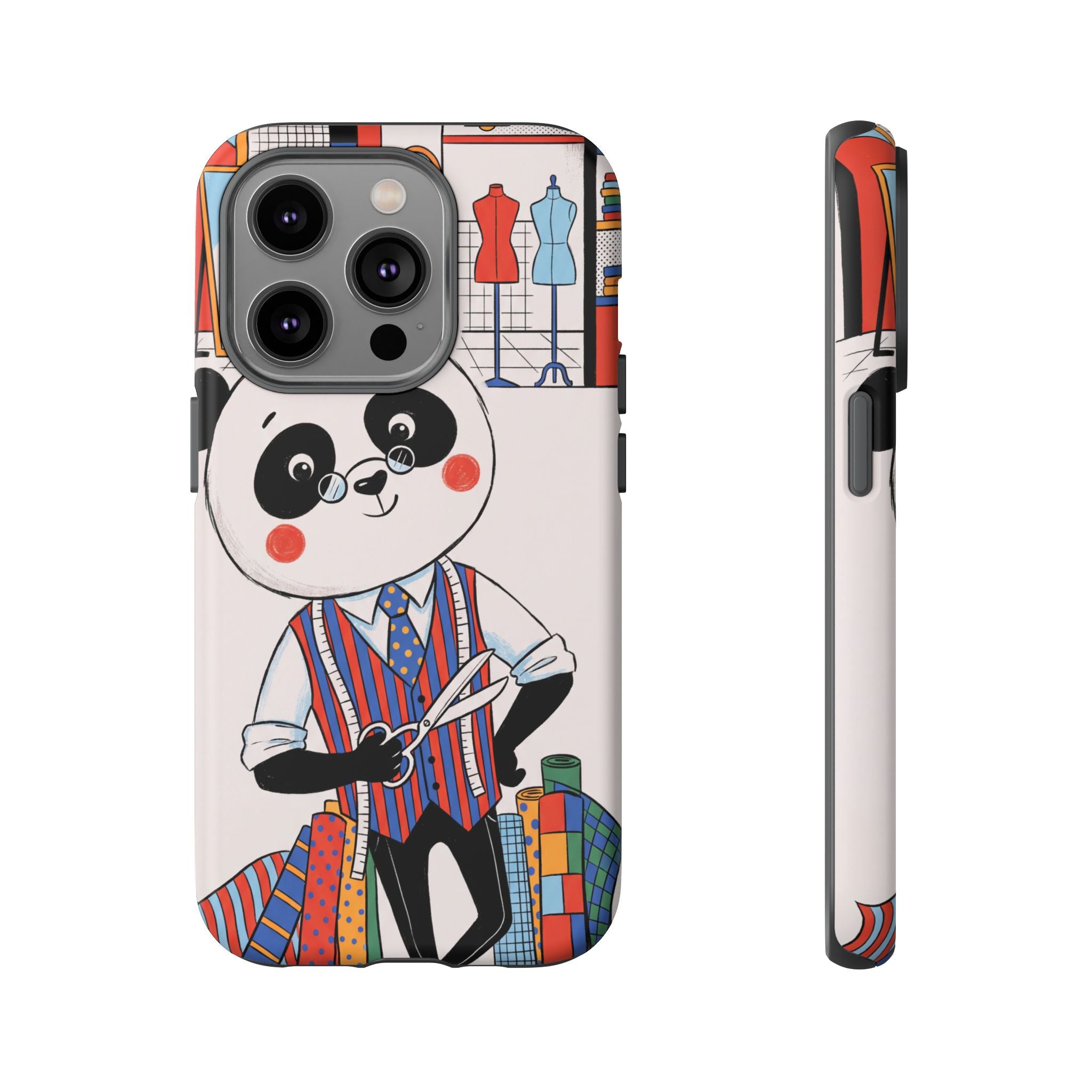 Panda Tailor iPhone Case | Cute Seamstress Cartoon