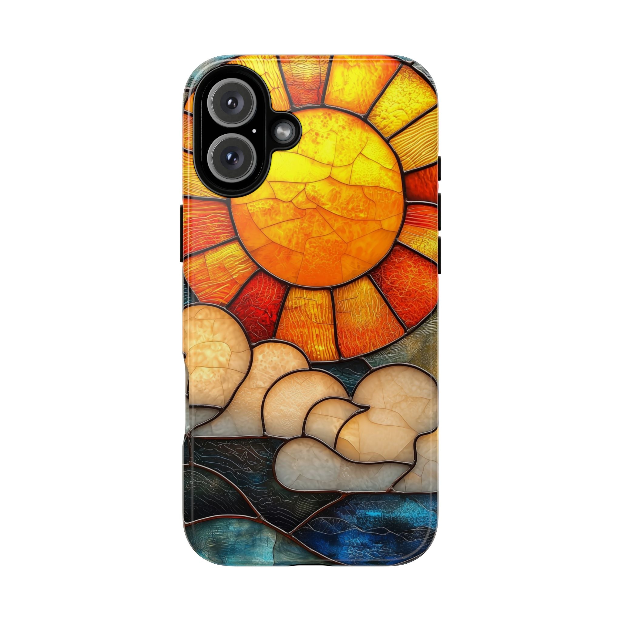 Stained Glass Sun & Clouds iPhone Case