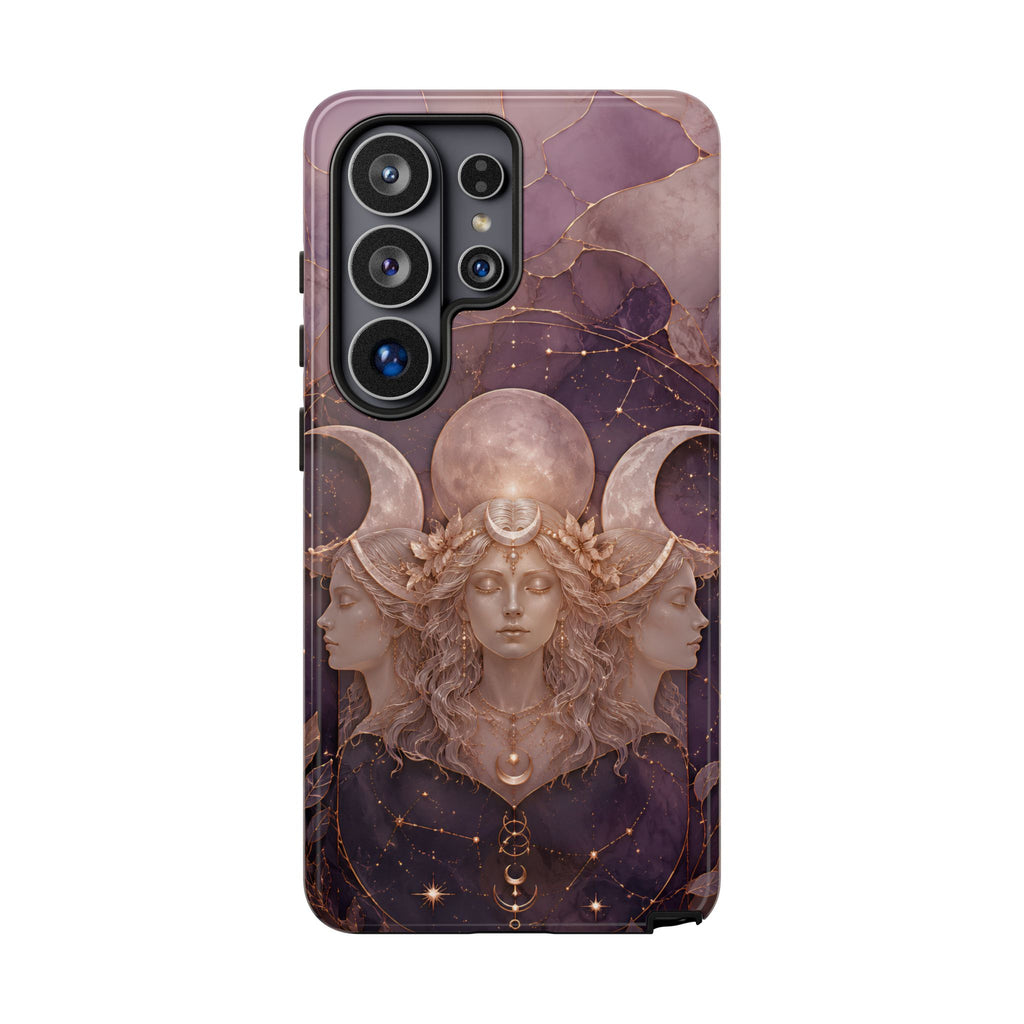 Triple Moon Goddess Samsung Galaxy Phone Case | Witchy Celestial Phone Case