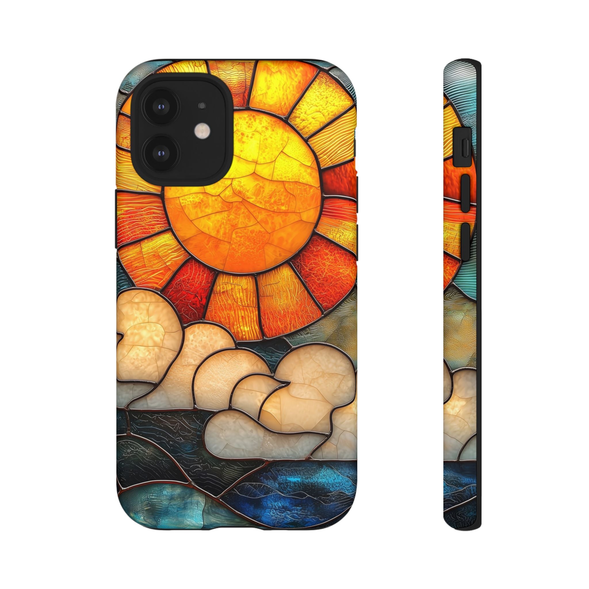 Stained Glass Sun & Clouds iPhone Case