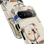 Bulldog Driver Google Pixel Phone Case | Cute Retro Dog Illustration