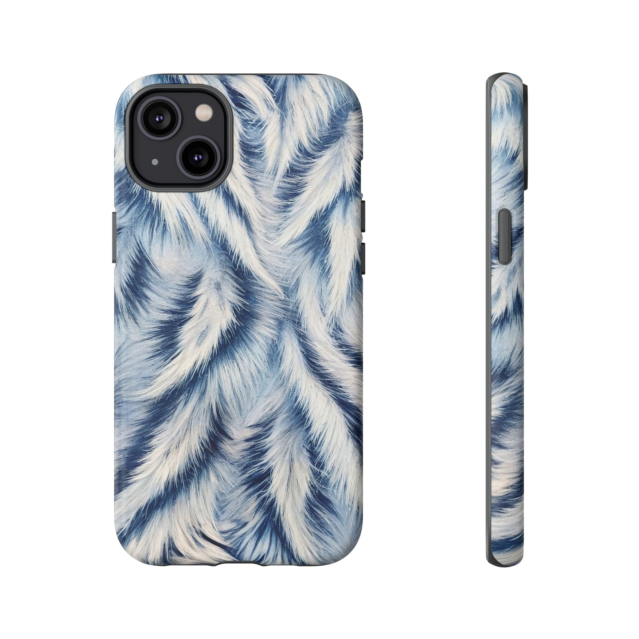 Blue Faux Fur Texture Protective Tough iPhone Case