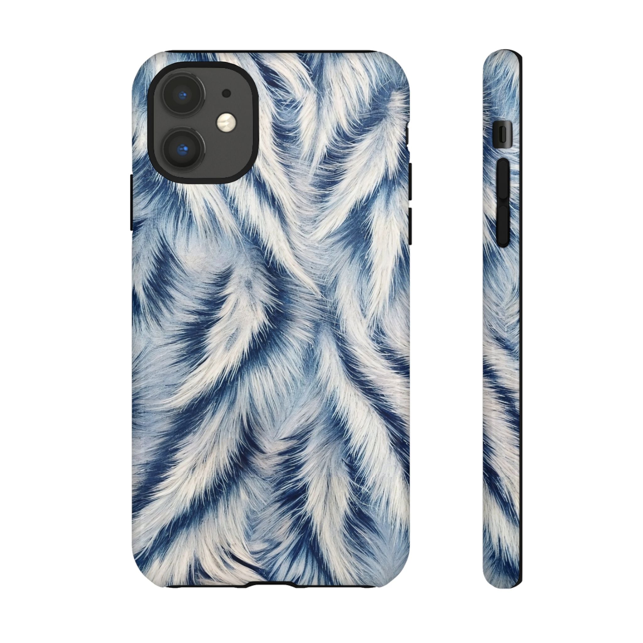 Blue Faux Fur Texture Protective Tough iPhone Case