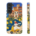 Lemon Coast Scooter Samsung Galaxy Phone Case | Mediterranean Vespa Travel Designn