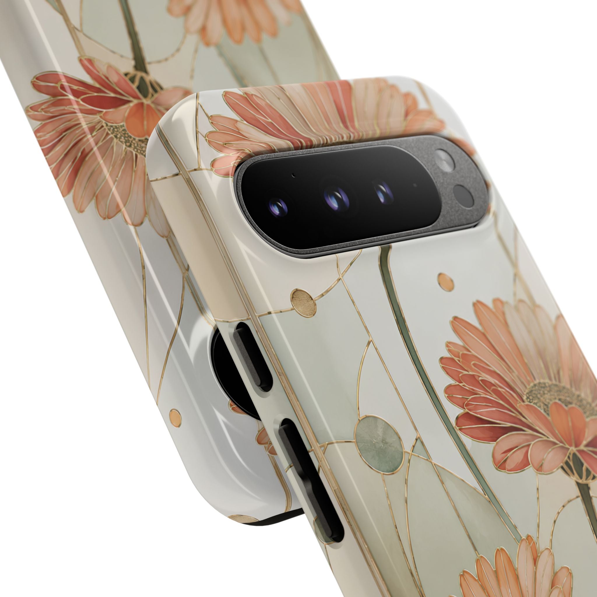 Gerbera Daisy Google Pixel Phone Case | Stained Glass Floral Phone Case