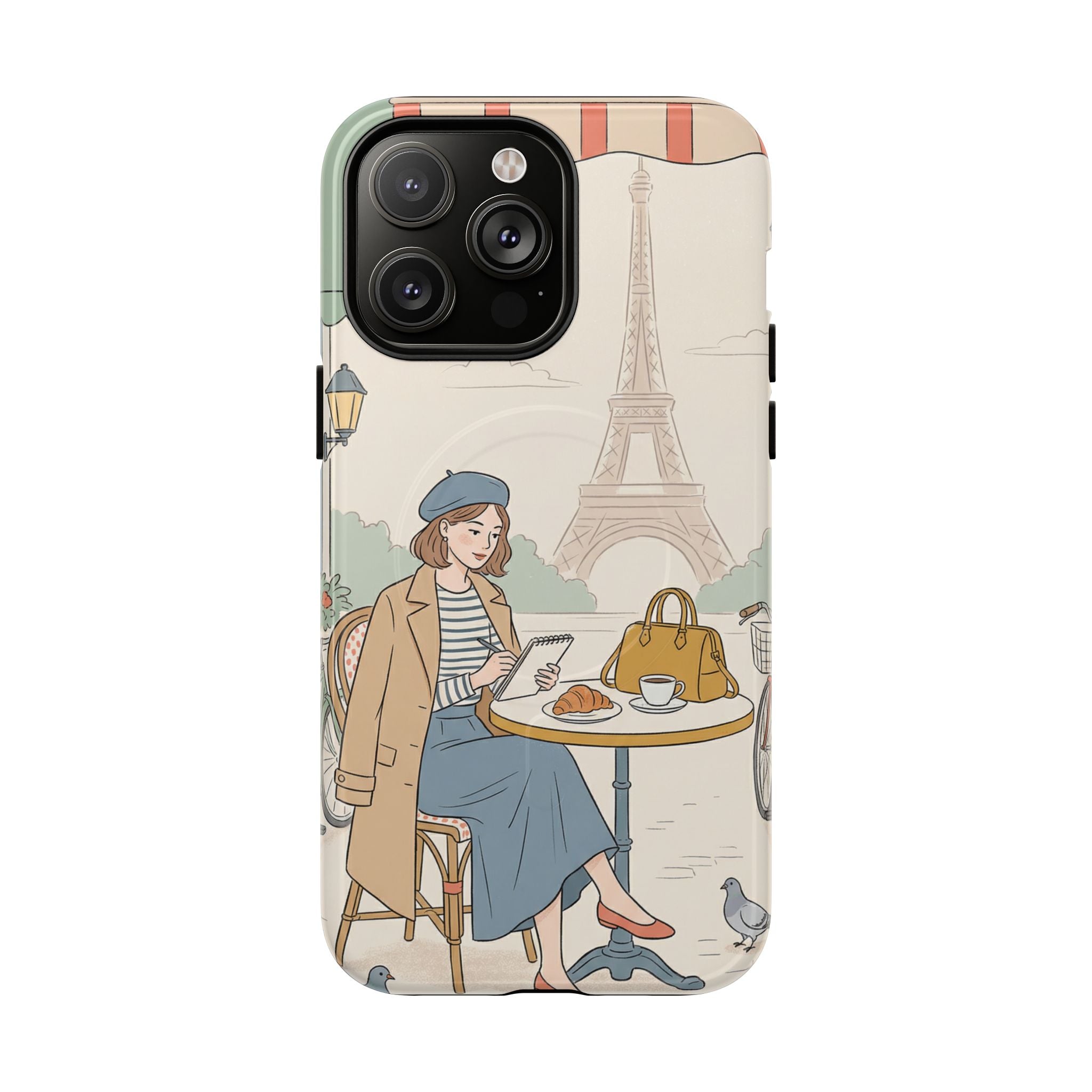 Paris Cafe MagSafe iPhone Case | Cute Vintage Eiffel Tower Travel