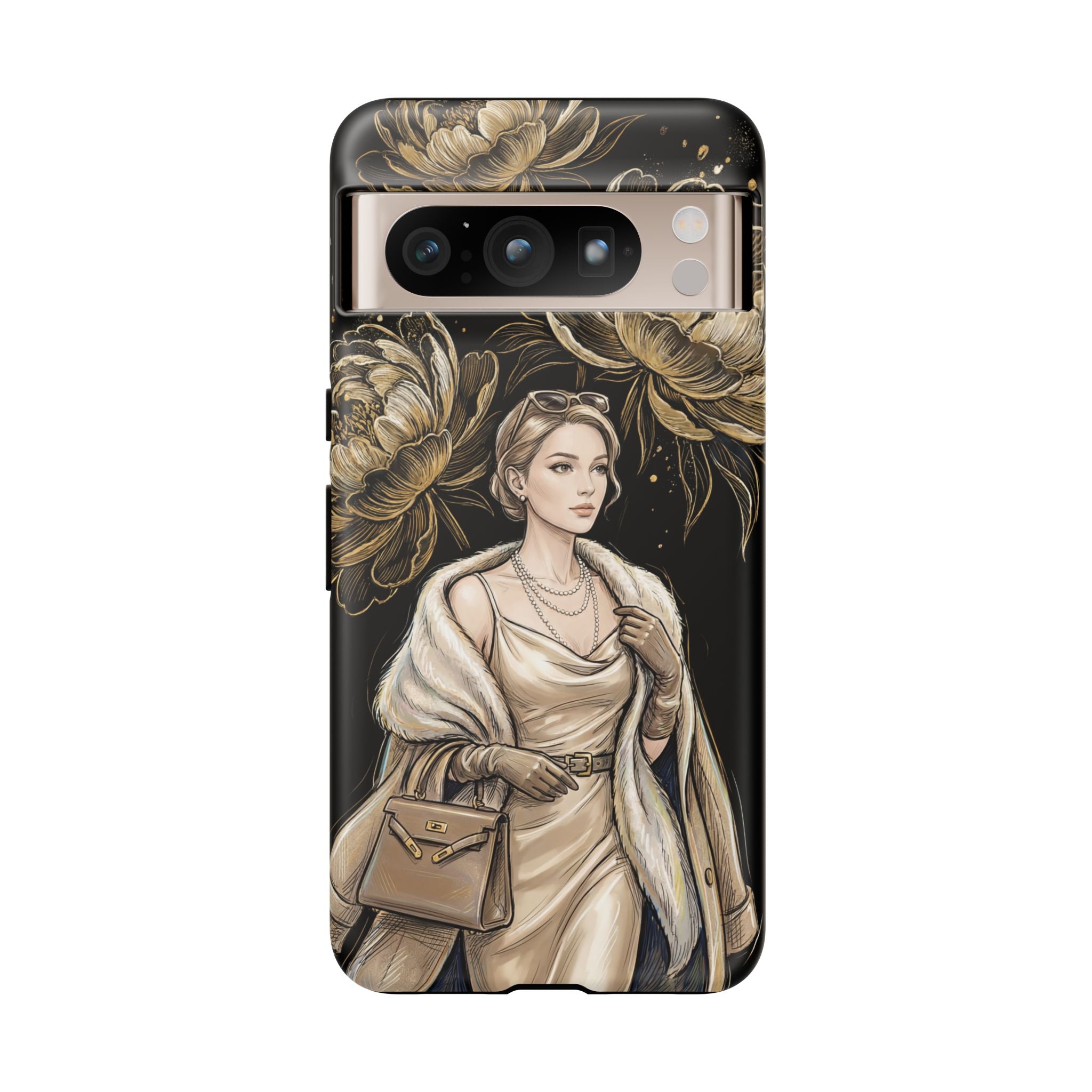 Elegant Vintage Lady Floral Google Pixel Phone Case | Chic Protective Cover for Women