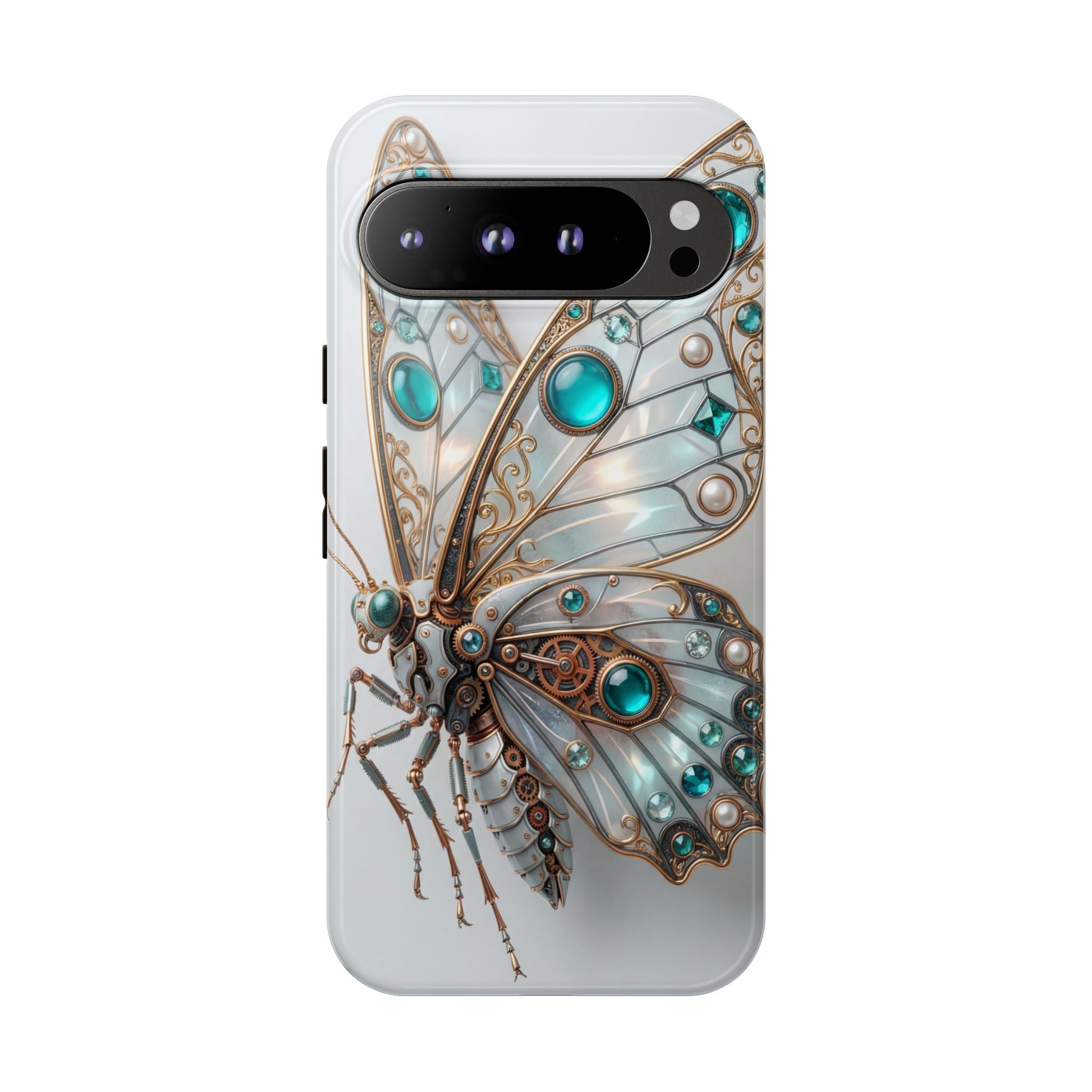 Butterfly Gem Phone Case — Steampunk Teal Jewel Google Galaxy Case