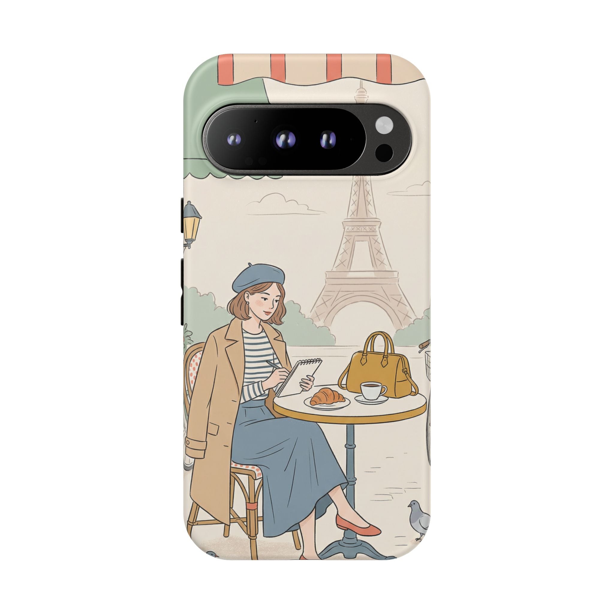 Paris Cafe  Google Pixel Phone Case | Cute Vintage Eiffel Tower Travel