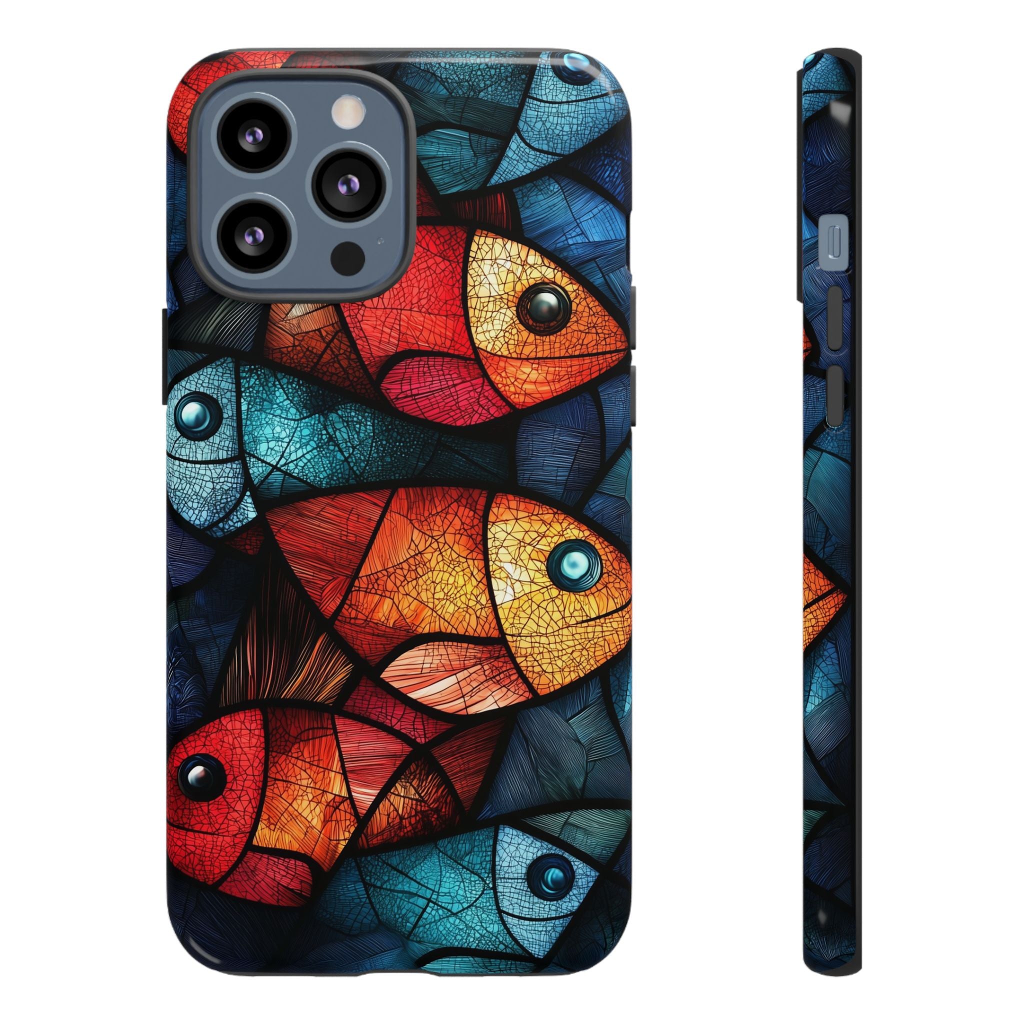 Fish Mosaic Tough iPhone Case — Colourful Artistic Fish Pattern