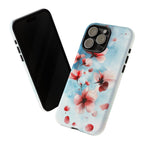 Floral Cherry Blossom iPhone Case | Pastel Pink Blue