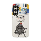 Vintage Dapper Gentleman Bulldog Samsung Galaxy Phone Case