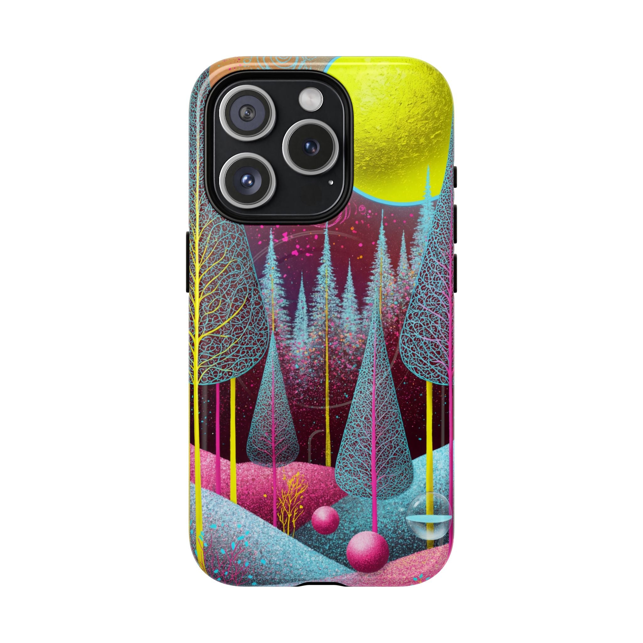 Custodia rigida MagSafe per iPhone Neon Forest