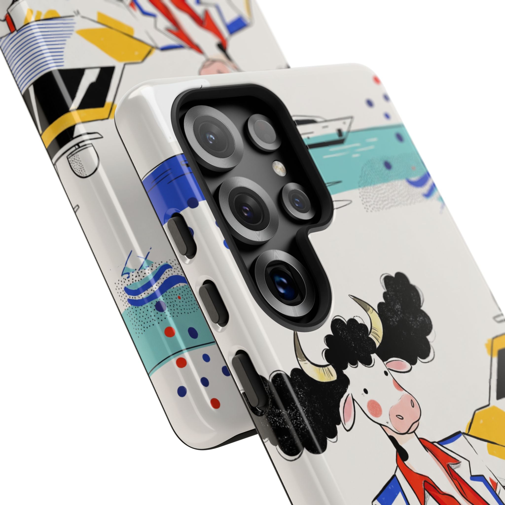 Nautical Cow Graphic Protective Samsung Galaxy Phone Case